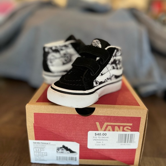 Sk8-Mid Reissue V Tie-Dye Skull/Black Baby Vans - Picture 3 of 4